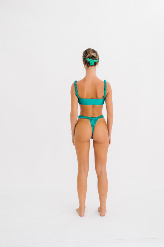 GRACE KNOT SWIM TOP - EMERALD WITH STRAPS - NOLLA