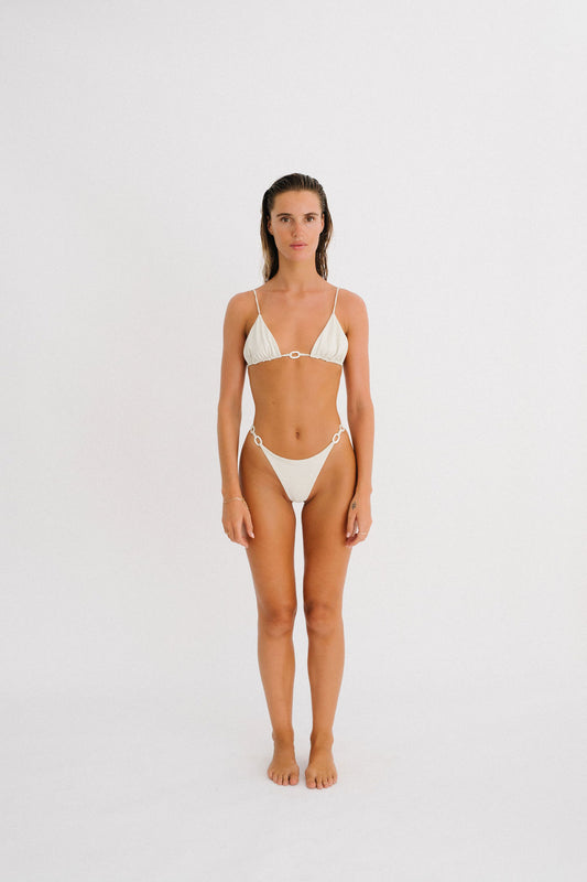 MIRA RING BIKINI TOP - CREAM - NOLLA
