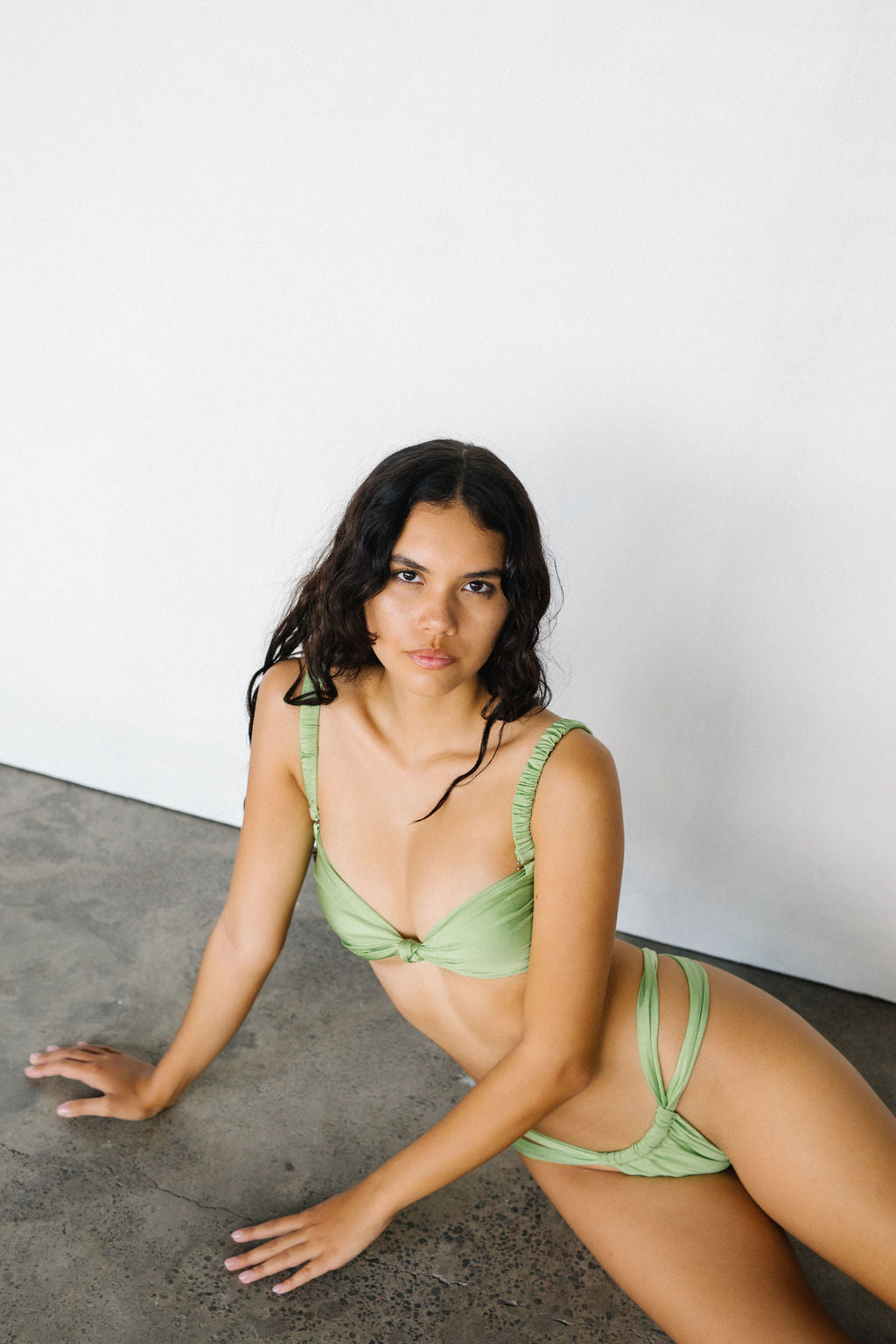 GRACE SCRUNCHY SWIM BOTTOM - FERN GREEN - NOLLA
