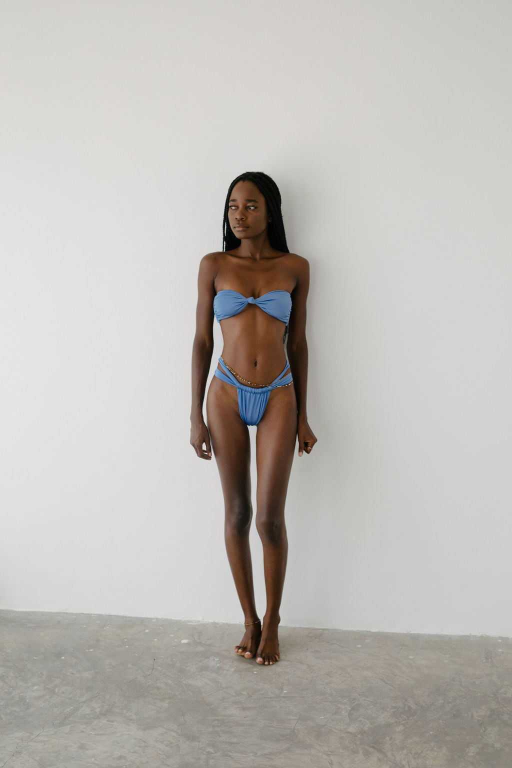 GRACE KNOT SWIM TOP - OCEAN BLUE - NOLLA