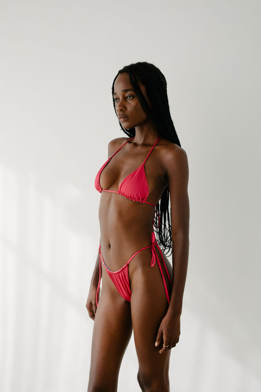 Maui String-Tie Bikini Bottoms - Pink Shimmer - Sabal Swim Pink Shimmer / M