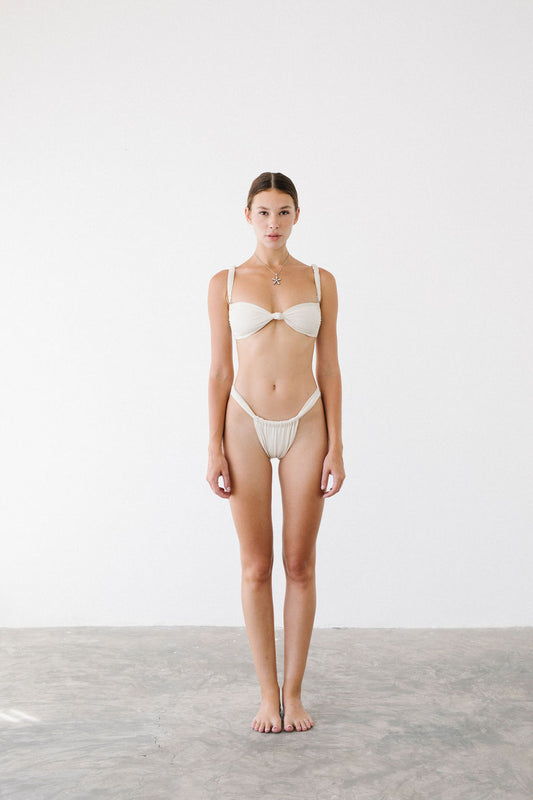 GRACE KNOT SWIM TOP - CREAM WITH STRAPS - NOLLA
