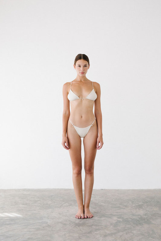 MIRA PEARL DROP SWIM TOP - CREAM - NOLLA