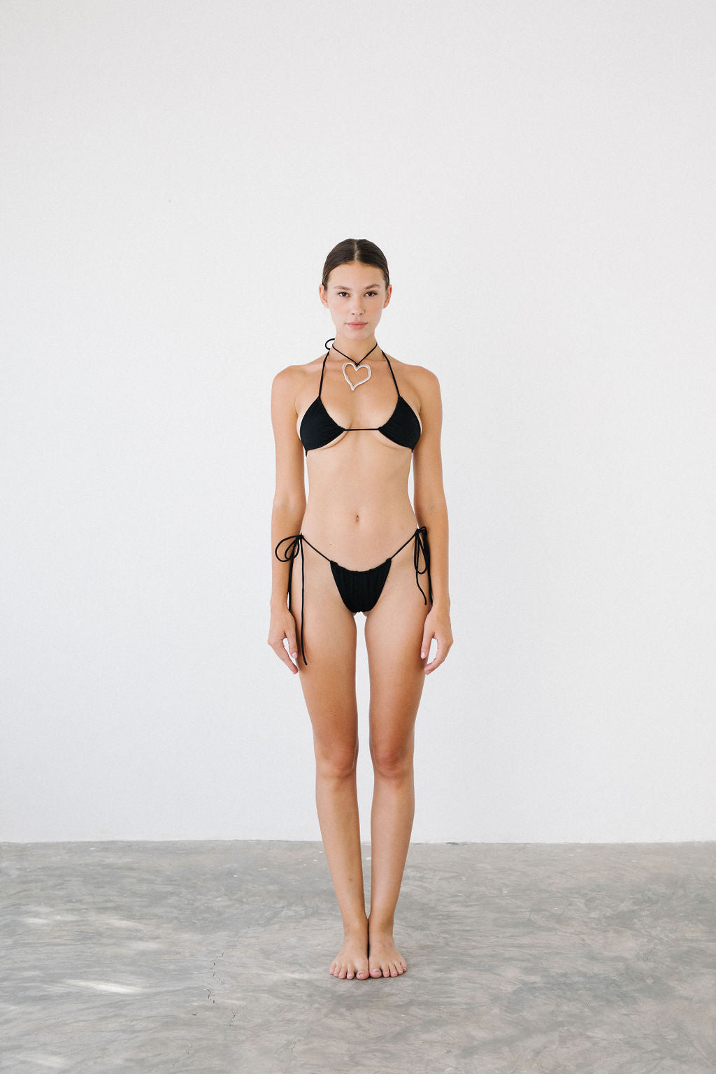 FRIDA STRING TIE SWIM TOP - BLACK - NOLLA