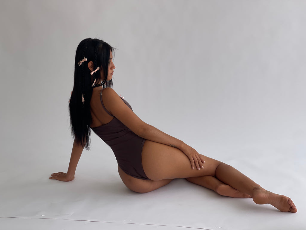 Lola One Piece Adorned Swim in Chocolate