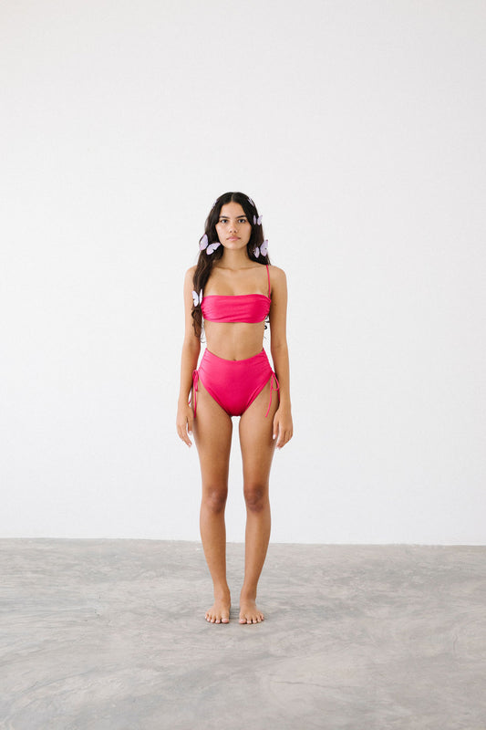 HEDY HIGHWAISTED SURF BOTTOM  - CANDY PINK - NOLLA