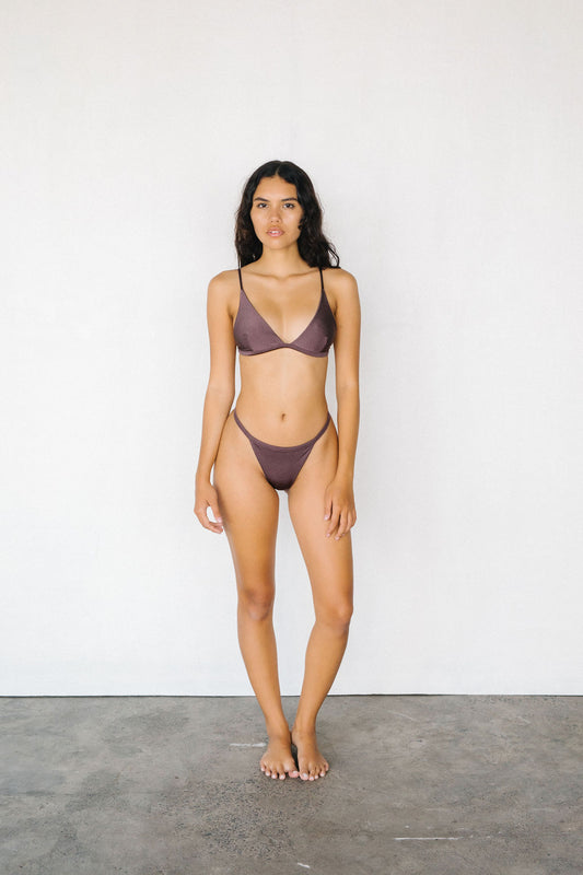 RITA TRIANGLE SWIM TOP - ESPRESSO