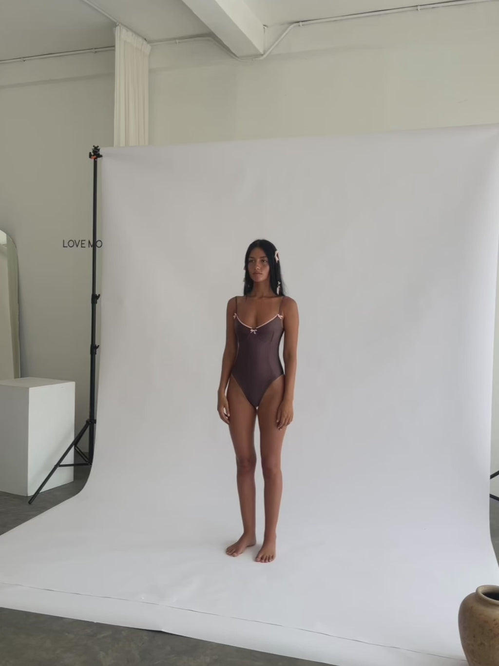 Lola One Piece Adorned Swim in Chocolate