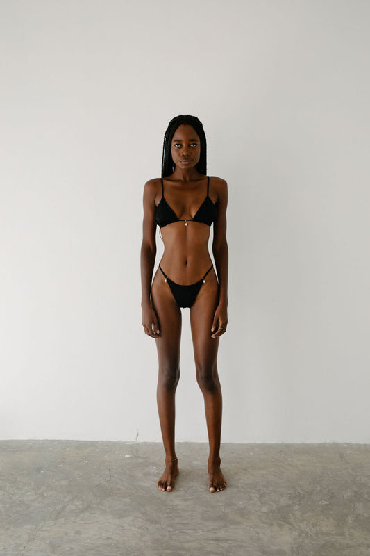 MIRA PEARL DROP TOP - BLACK - NOLLA