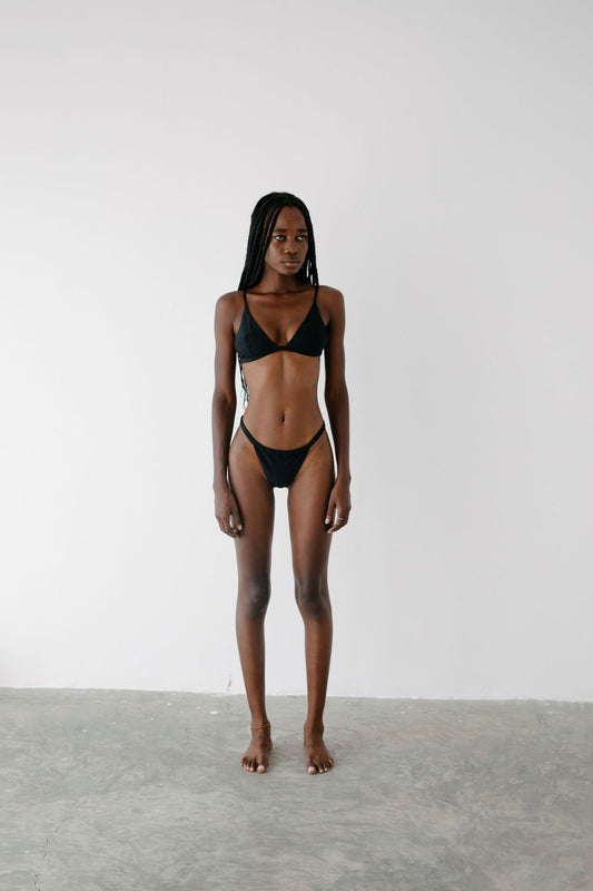 RITA TRIANGLE SWIM TOP - BLACK - NOLLA