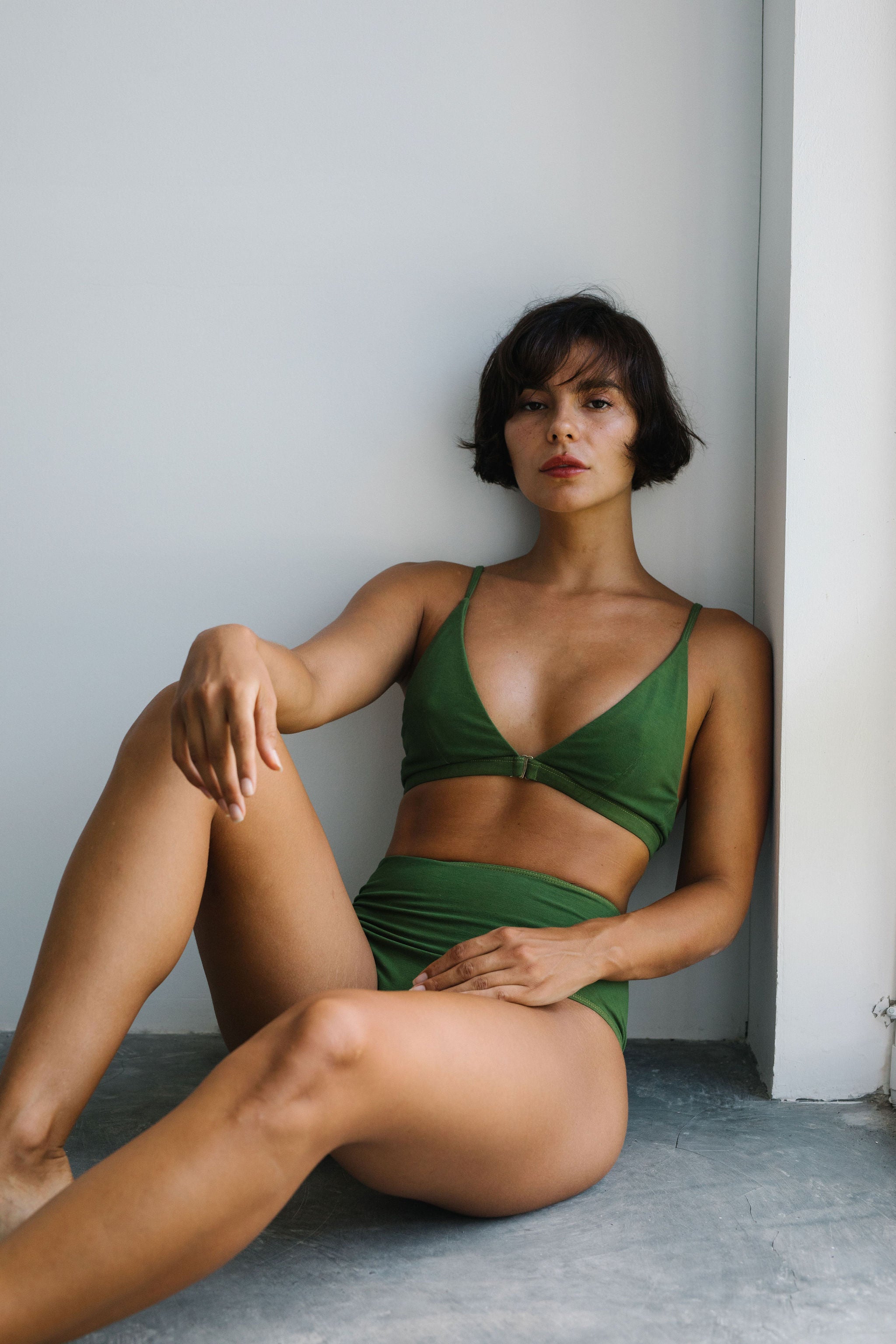 CROSS OVER BRA TOP | Green - NOLLA