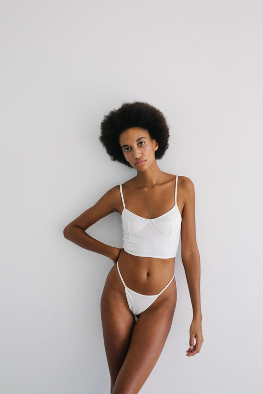 LONG LINE BRA TOP | White - NOLLA